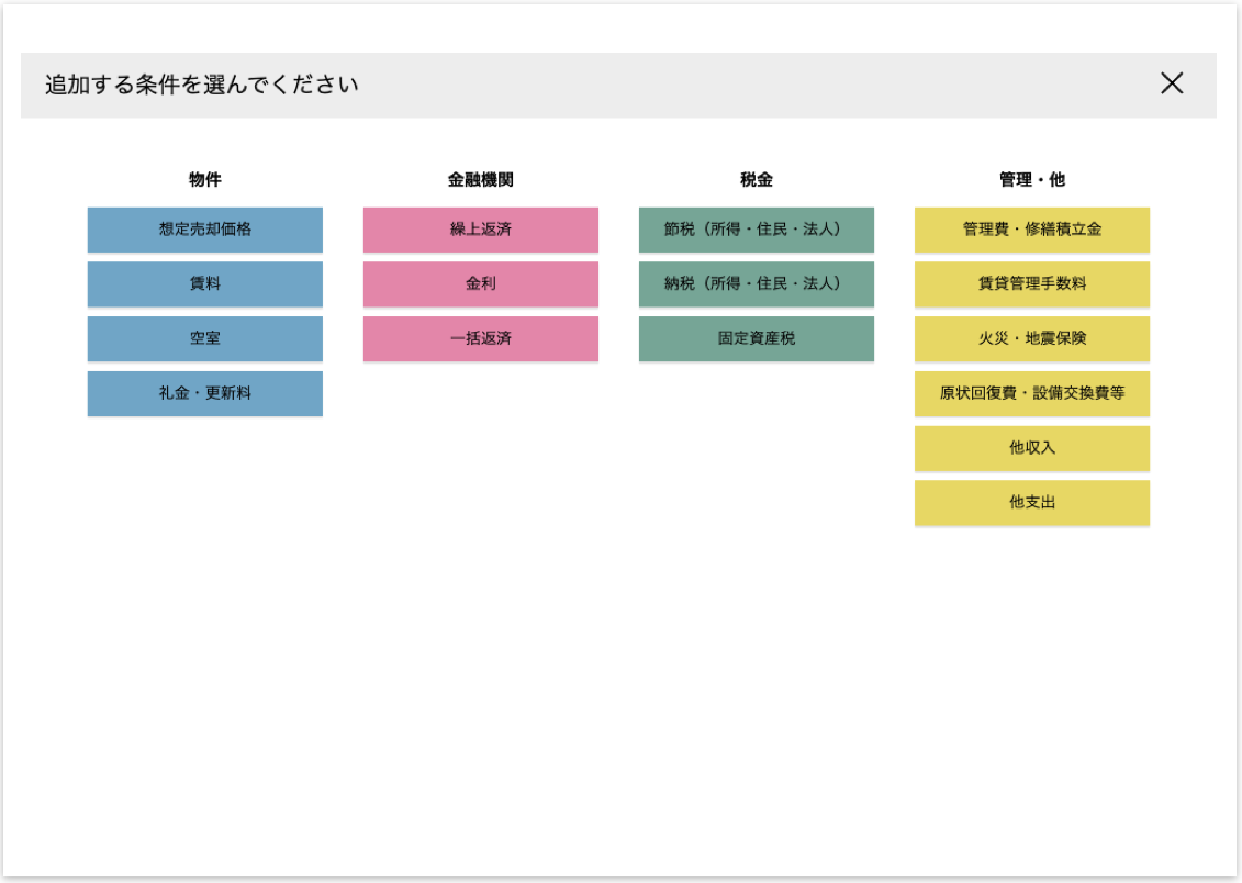 設定条件